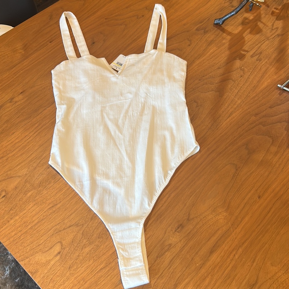 NWT free people ivory bodysuit M